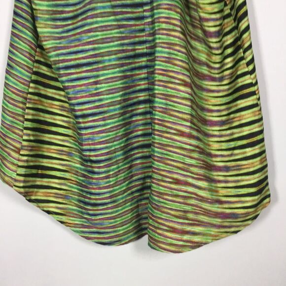 Sheer racer back tank lime green and multi color size L boho colorful artsy - Picture 6 of 7